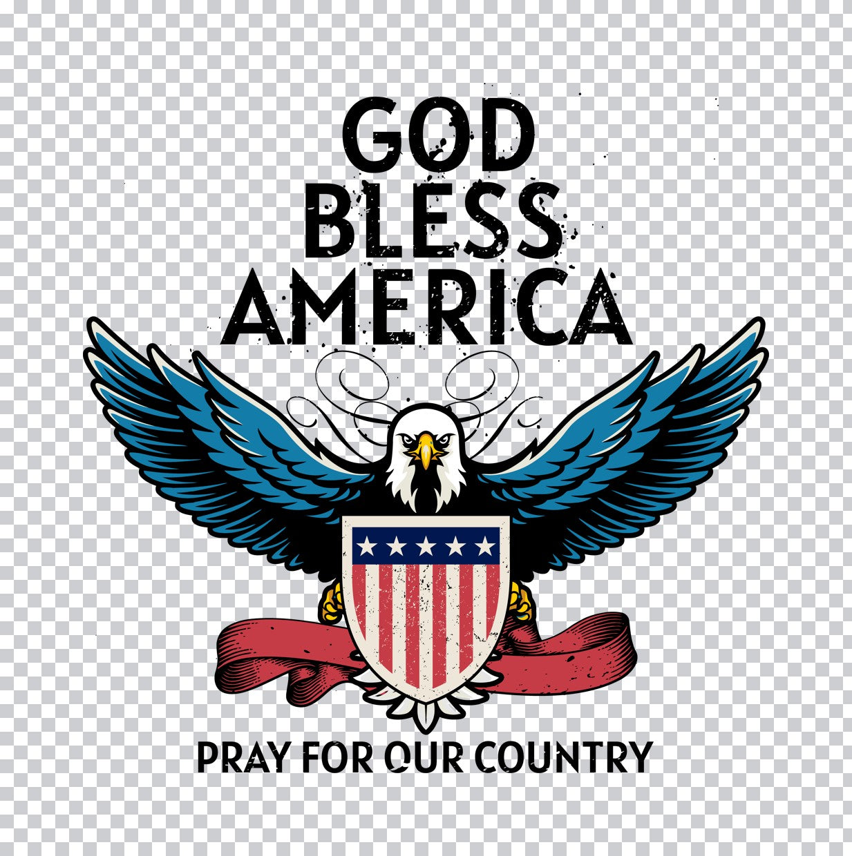 God Bless America Eagle DTF Transfer