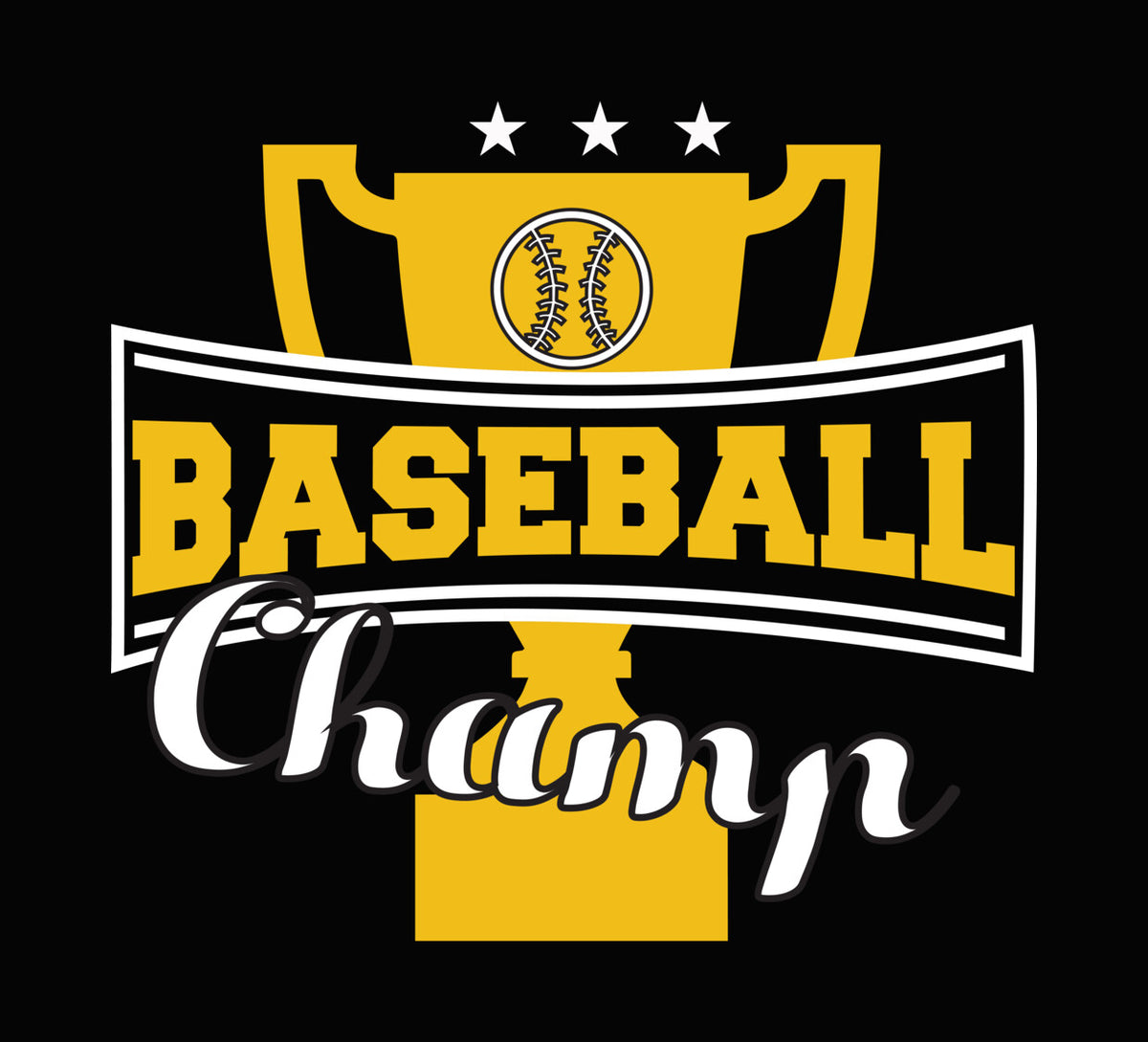 Baseball Champ Trophy DTF Transfer