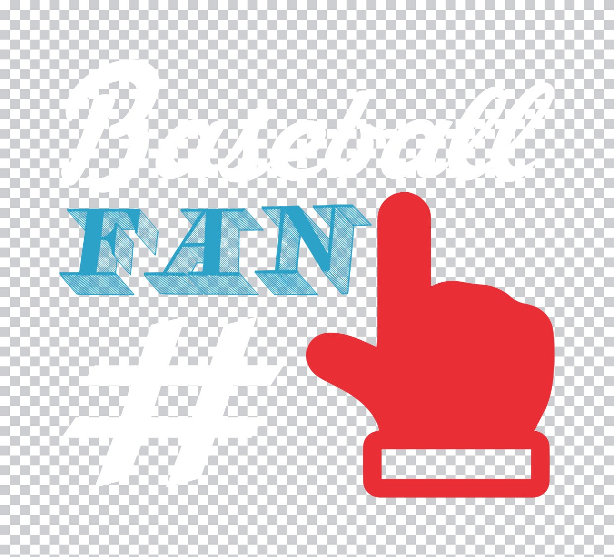 Fan Pointing Finger DTF Transfer