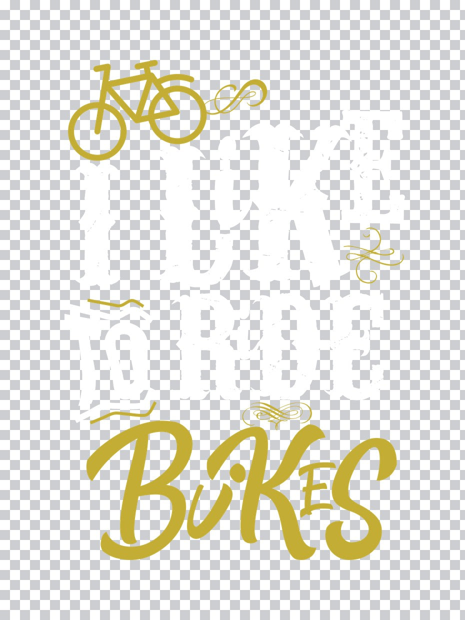 Elegant Gold Script Bikes DTF Transfer