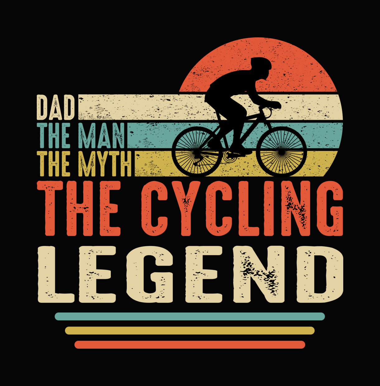 Retro Dad the Cycling Legend DTF Transfer