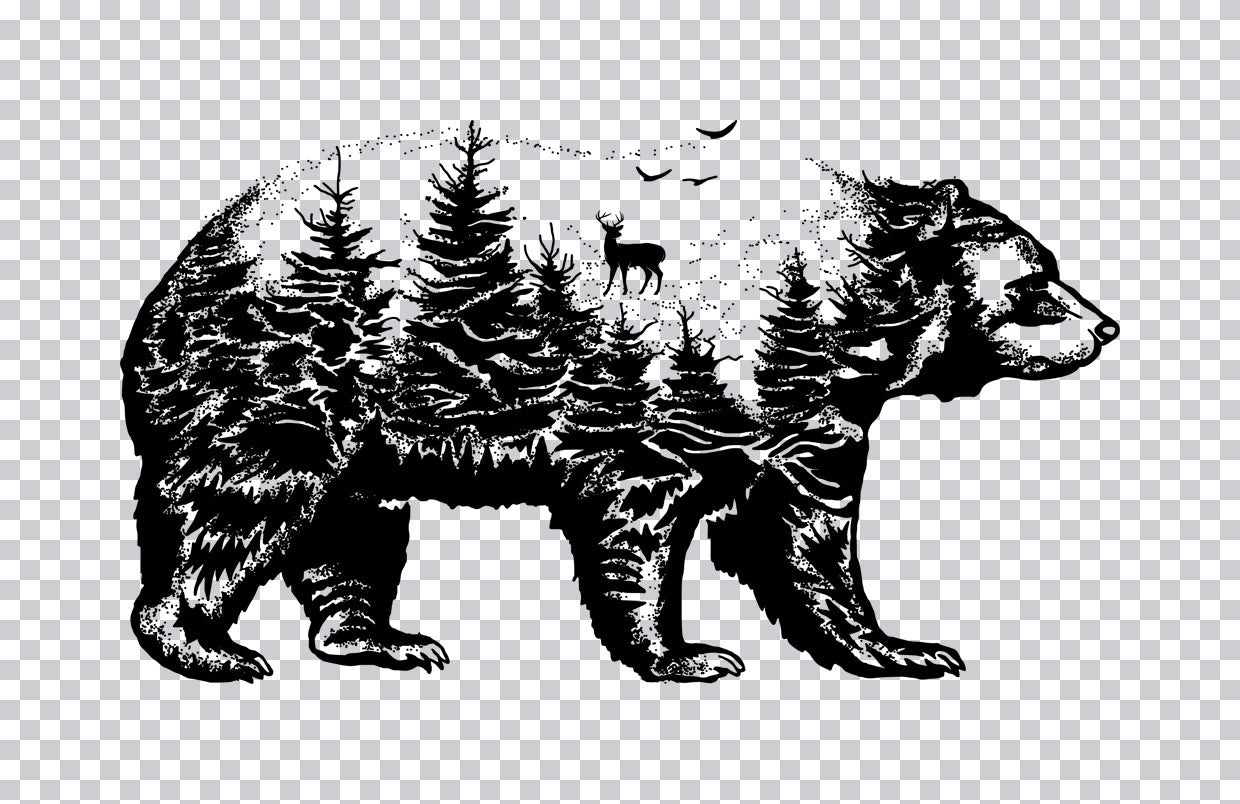 Bear Forest Silhouette DTF Transfer