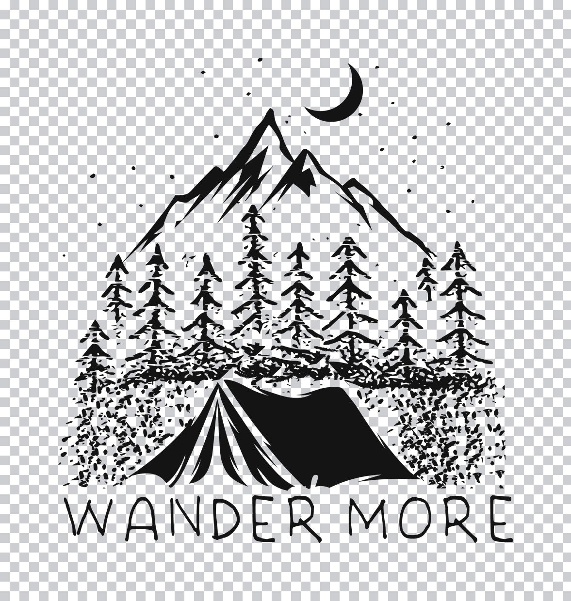 Wander More Camping Scene DTF Transfer