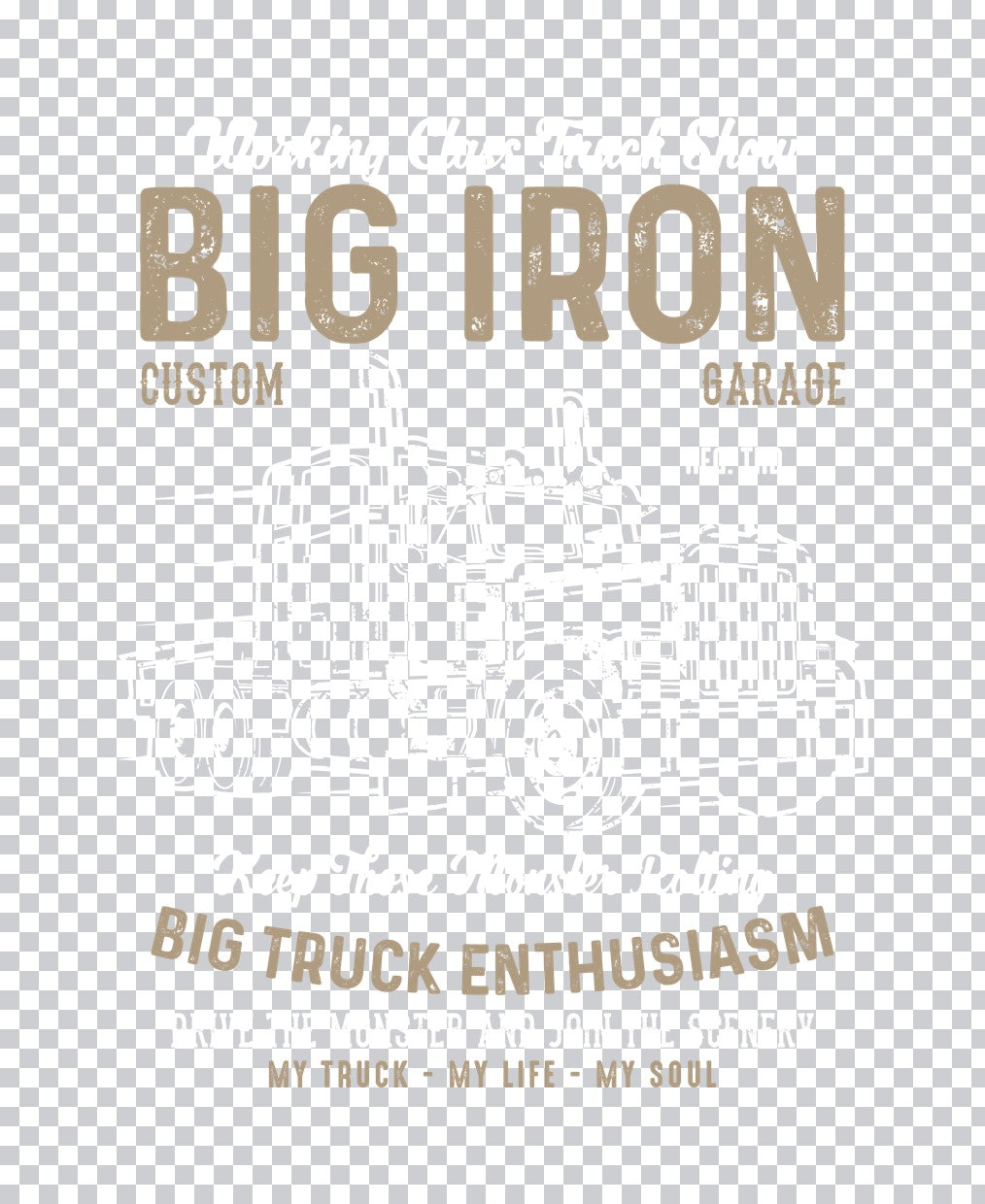 Big Iron Custom Garage Truck DTF Transfer