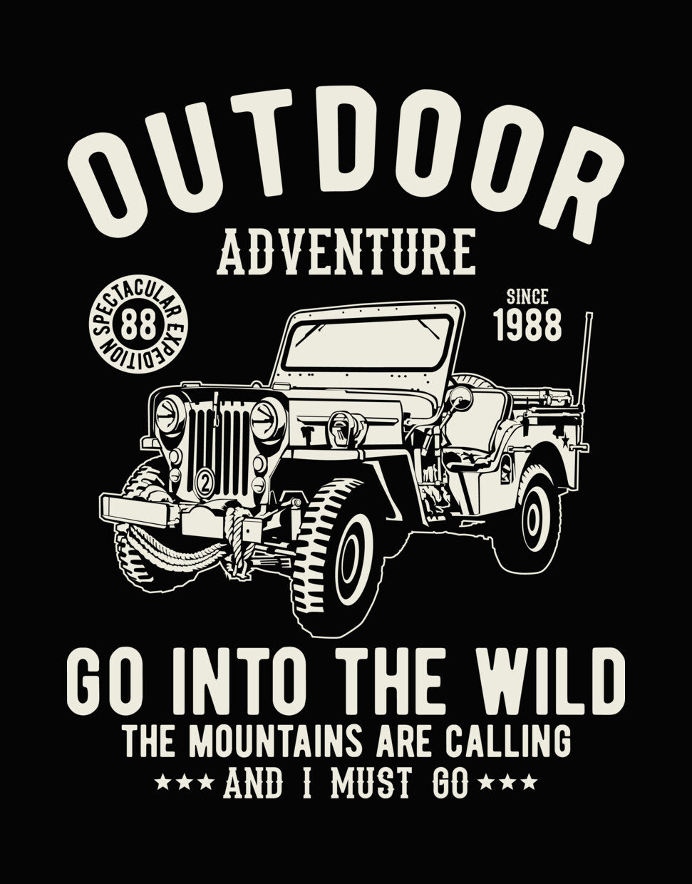 Outdoor Adventure Vintage Jeep DTF Transfer