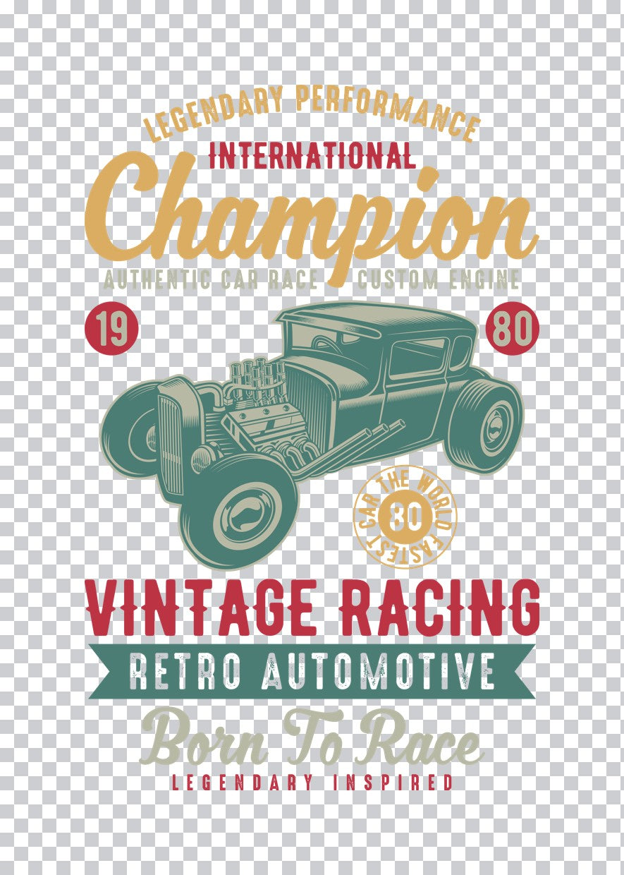 Vintage Racing Champion Hot Rod DTF Transfer