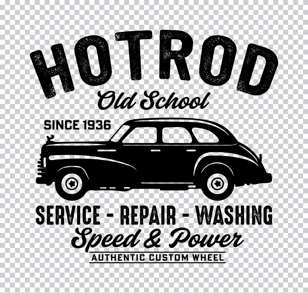 Old School Hotrod Service DTF Transfer