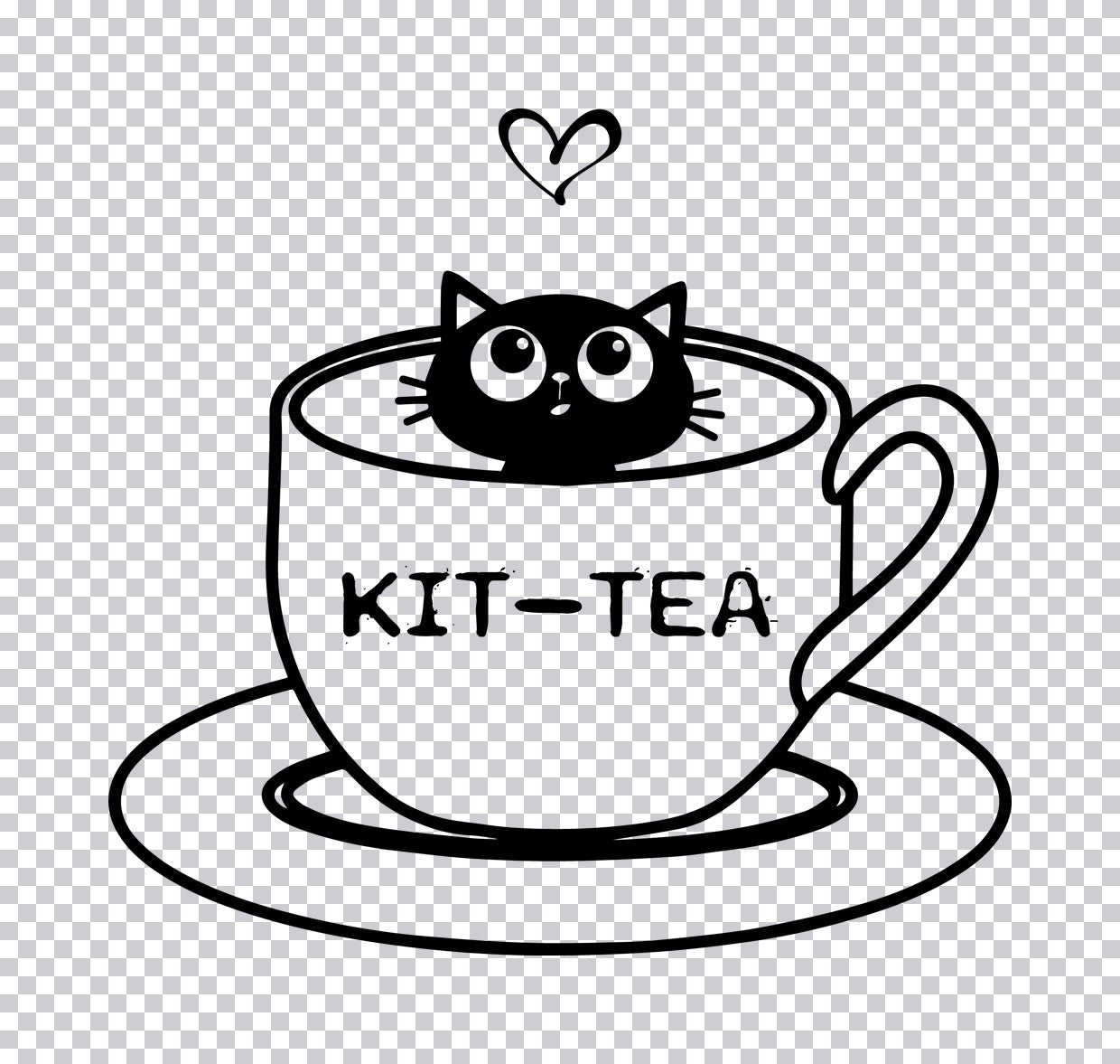 Kit-Tea Cat in Teacup DTF Transfer