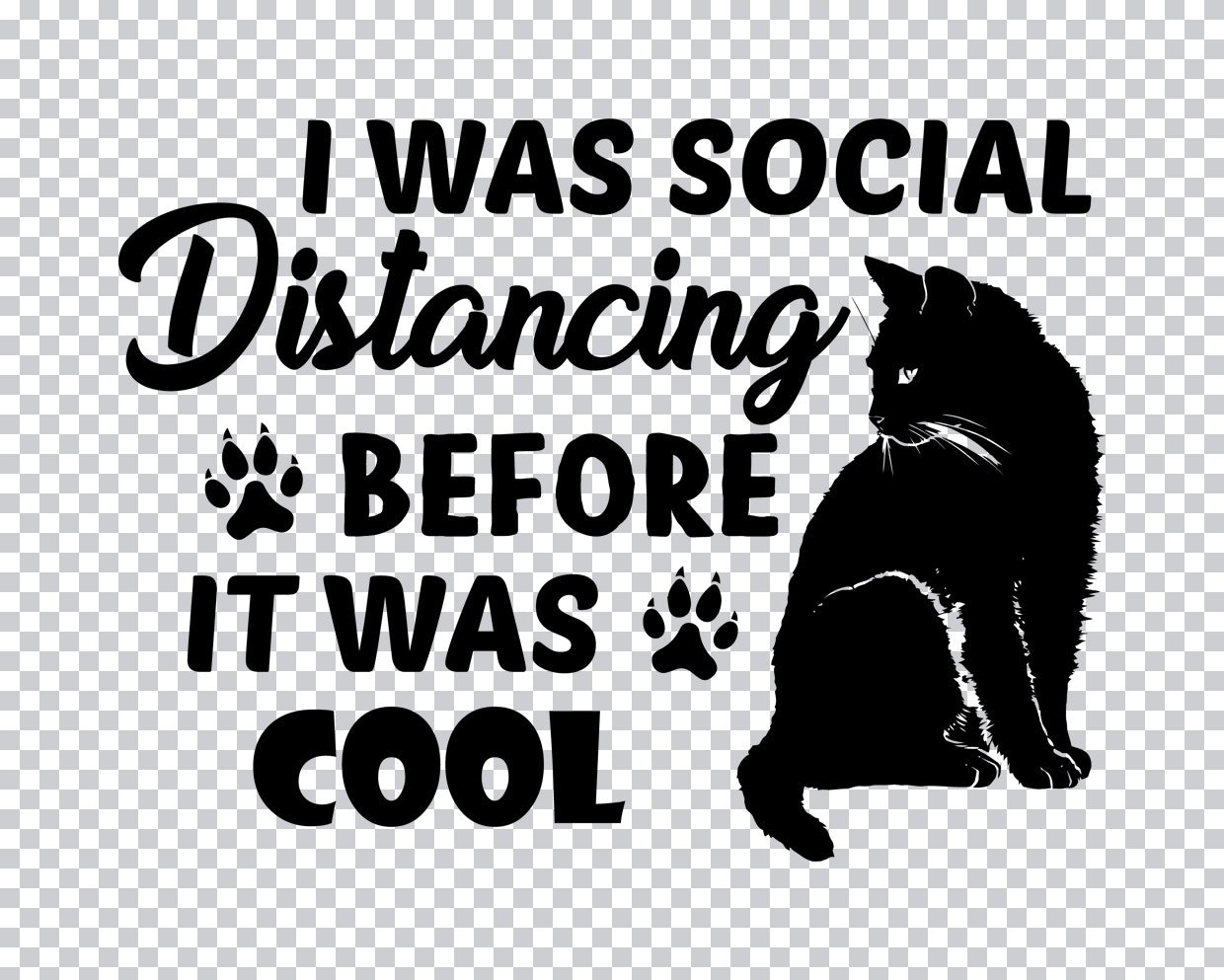 Social Distancing Cat DTF Transfer