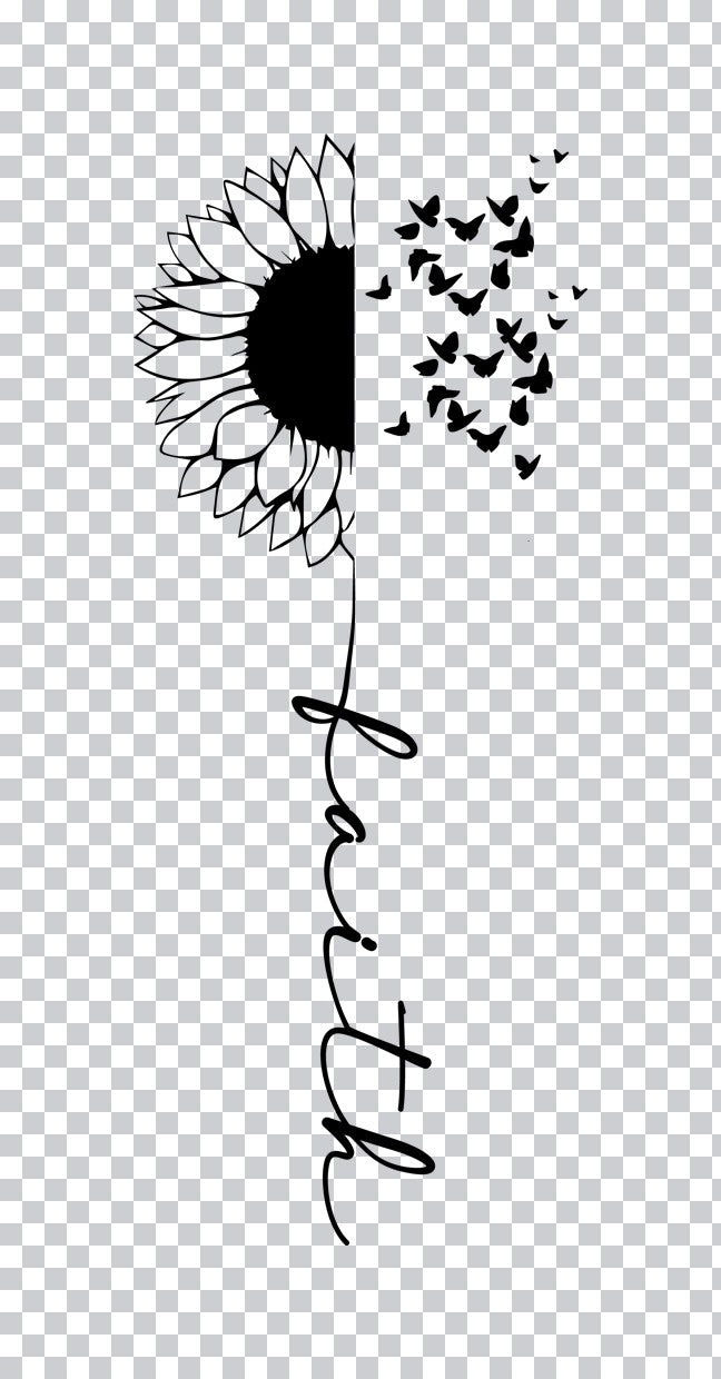 Sunflower Butterfly Faith DTF Transfer