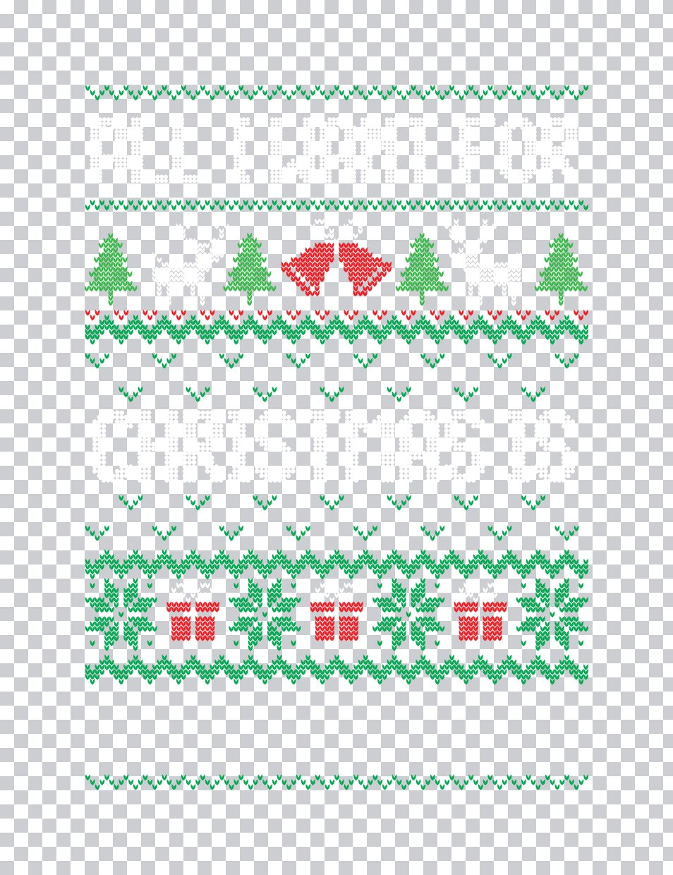 Christmas Sweater Pattern DTF Transfer