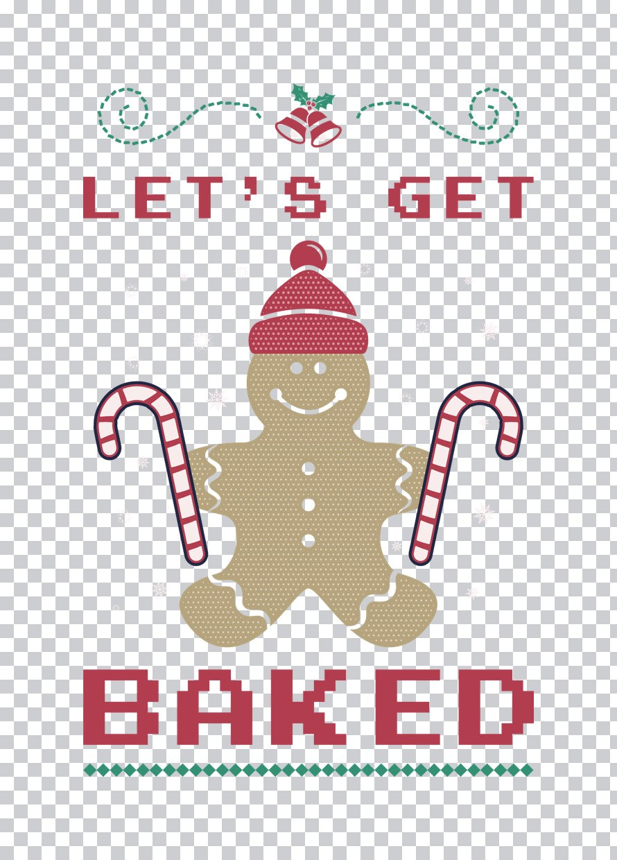 Let's Get Baked Gingerbread Christmas DTF Transfer