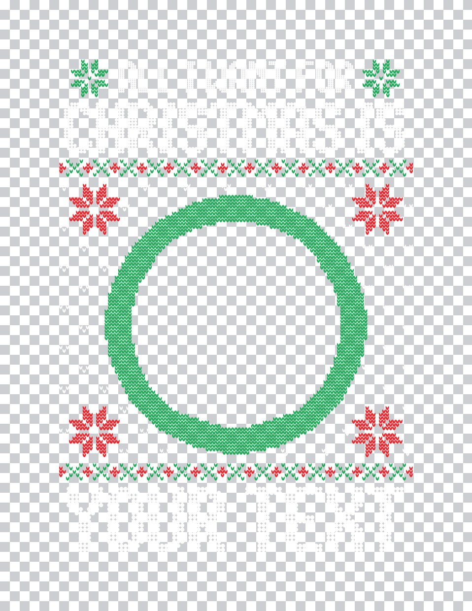 Green Knit Wreath Frame DTF Transfer