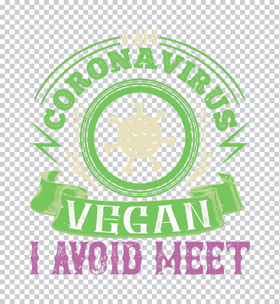 Coronavirus Vegan Pun DTF Transfer