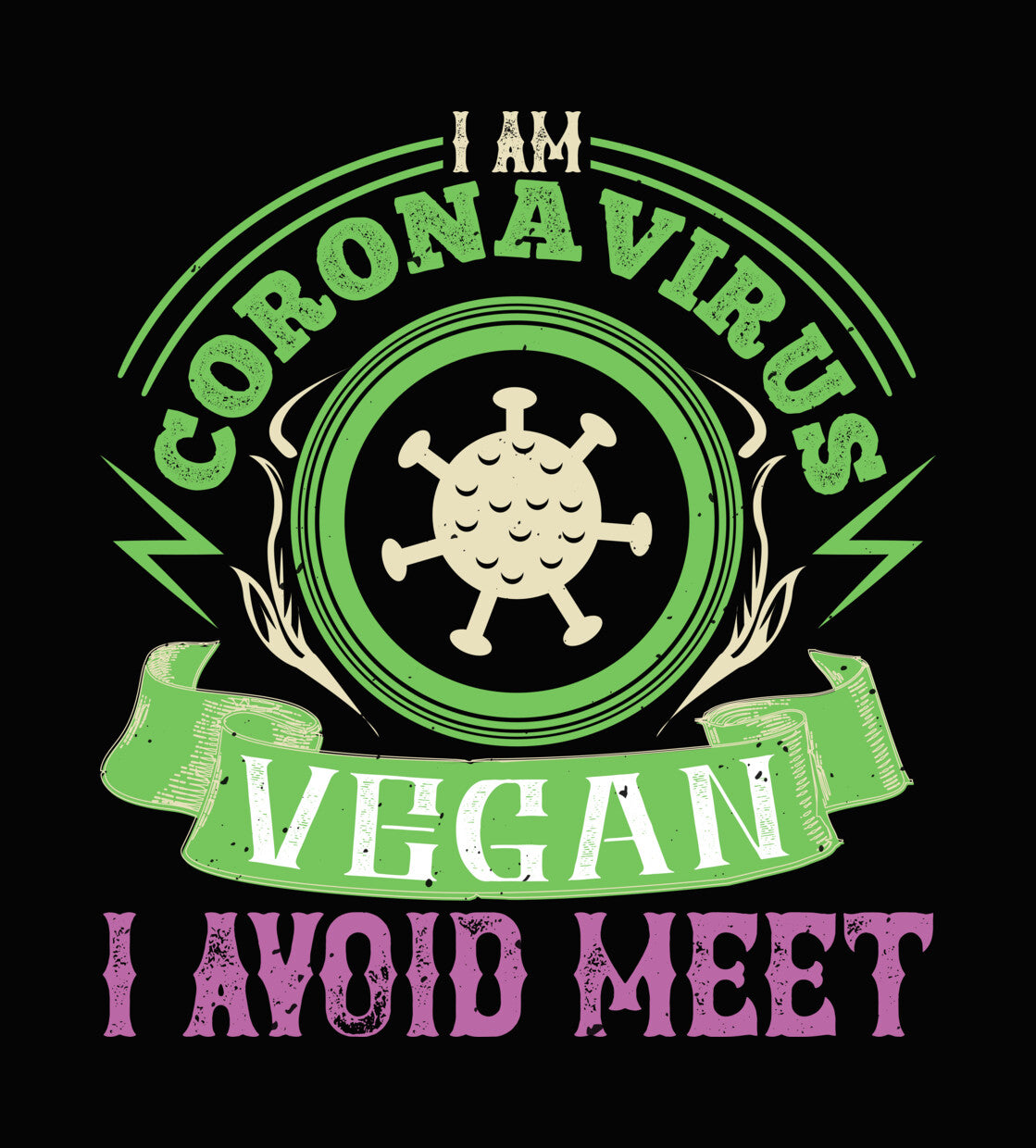 Coronavirus Vegan Pun DTF Transfer