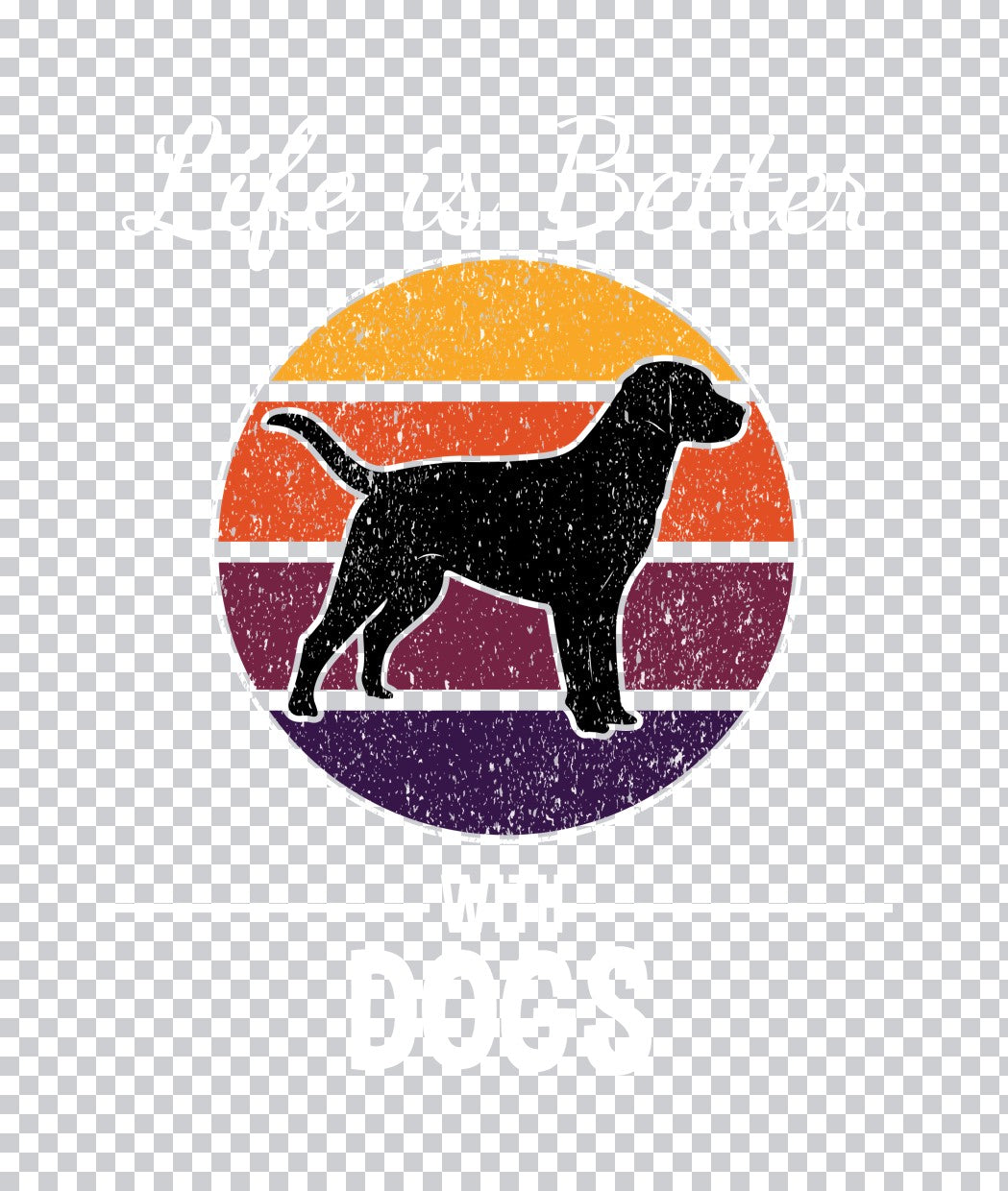 Vintage Sunset Dog Silhouette DTF Transfer