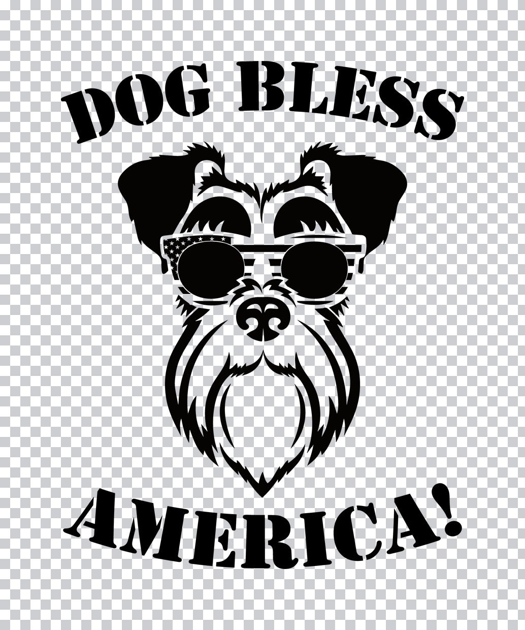 Dog Bless America Patriotic Schnauzer DTF Transfer