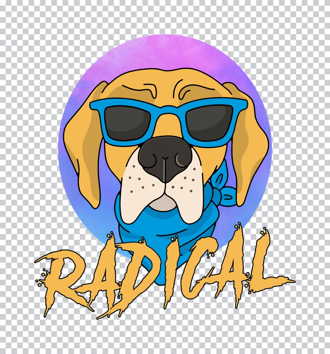 Radical Dog With Sunglasses DTF Transfer