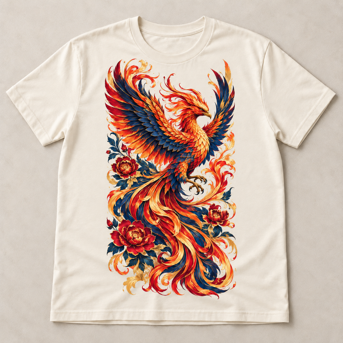 11x17 DTF transfer placement example on an ivory T-shirt; apparel not included