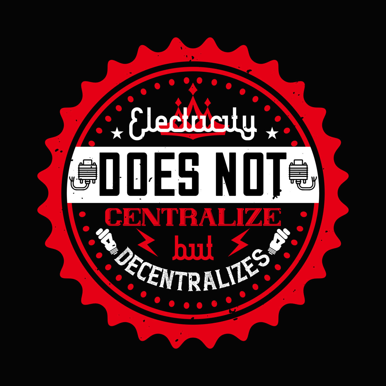 Electricity Decentralized Badge DTF Transfer