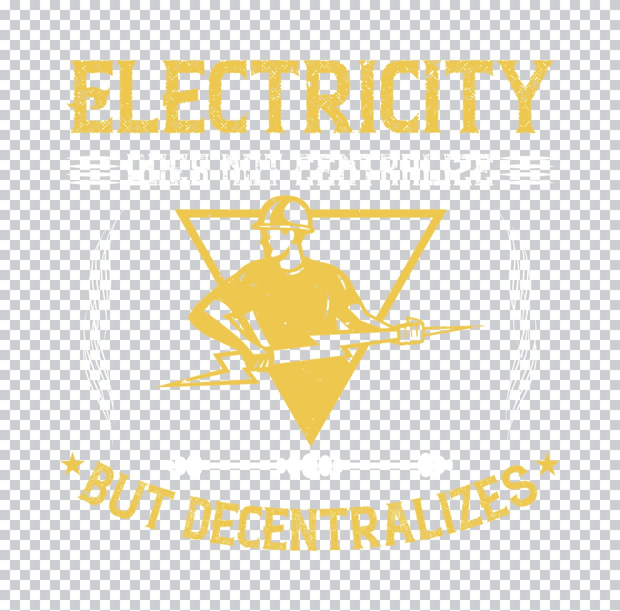 Electrician Silhouette Lightning Bolt DTF Transfer