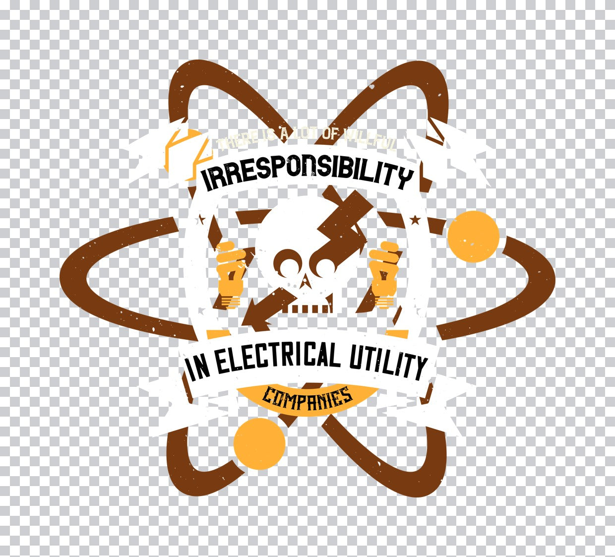 Electrical Utility Critique Skull DTF Transfer