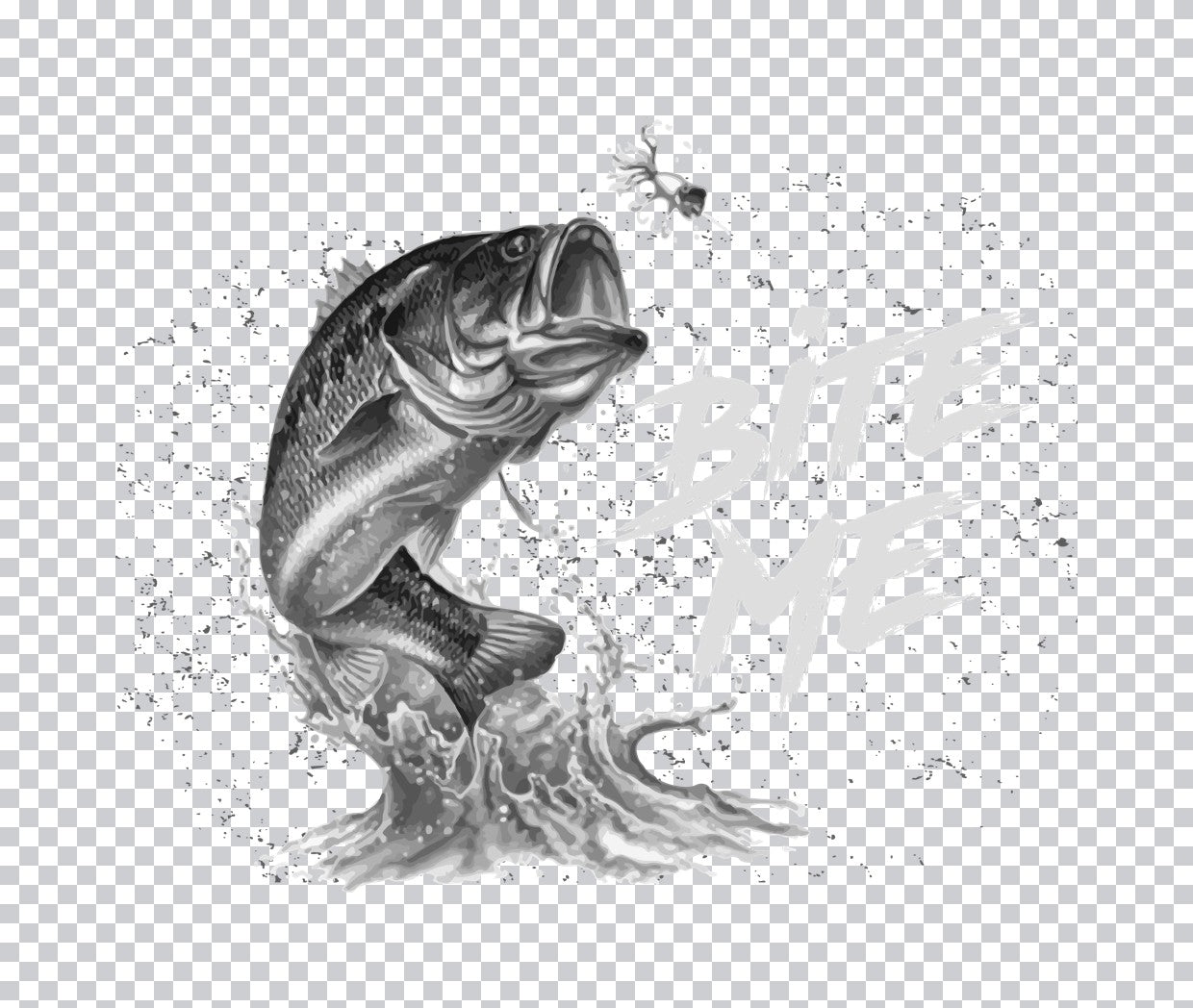 Bite Me Bass Fishing DTF Transfer