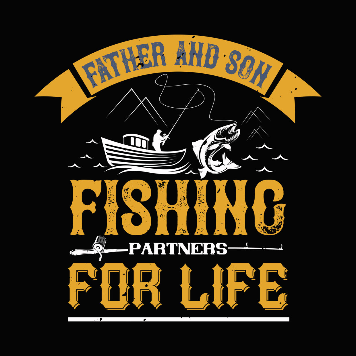 Father and Son Fishing Partners DTF Transfer