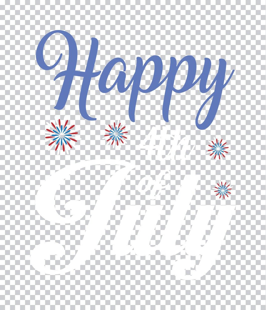 Happy Fireworks Patriotic DTF Transfer