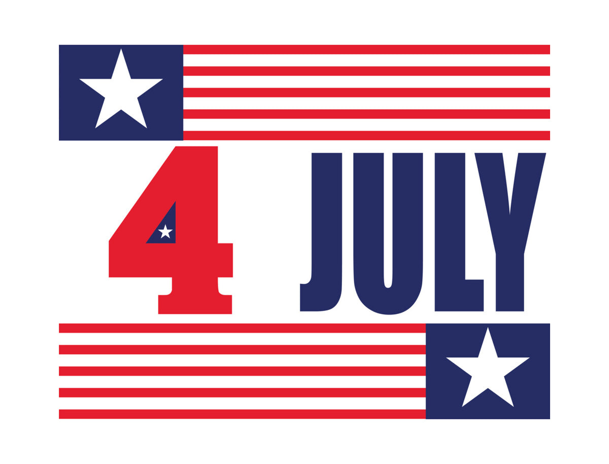 4th of July Stars and Stripes Typography DTF Transfer