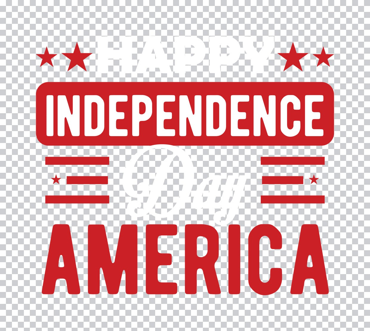Independence America Patriotic Text DTF Transfer