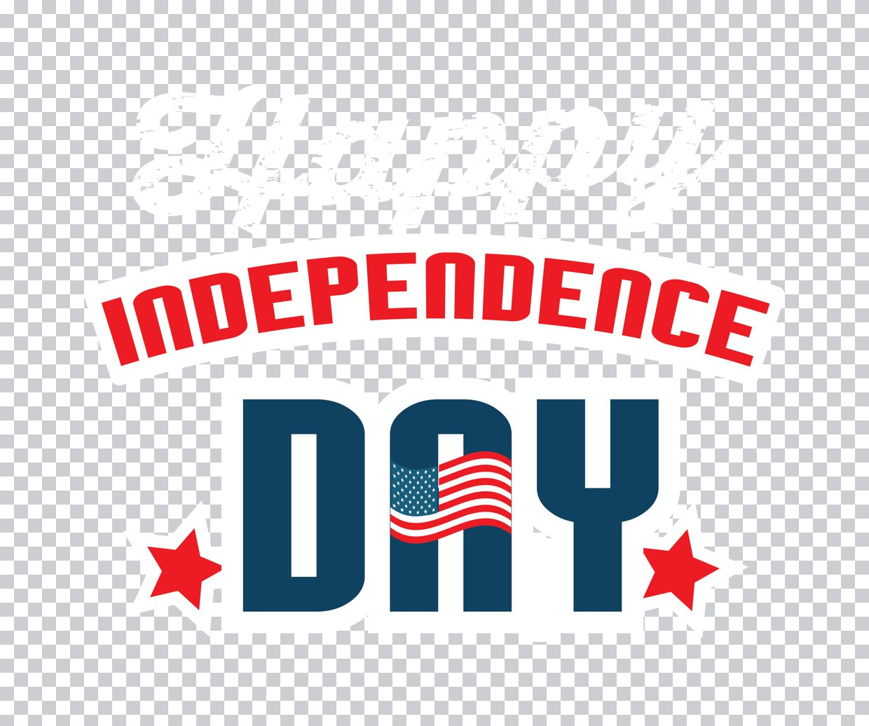 Independence Day Flag Lettering DTF Transfer