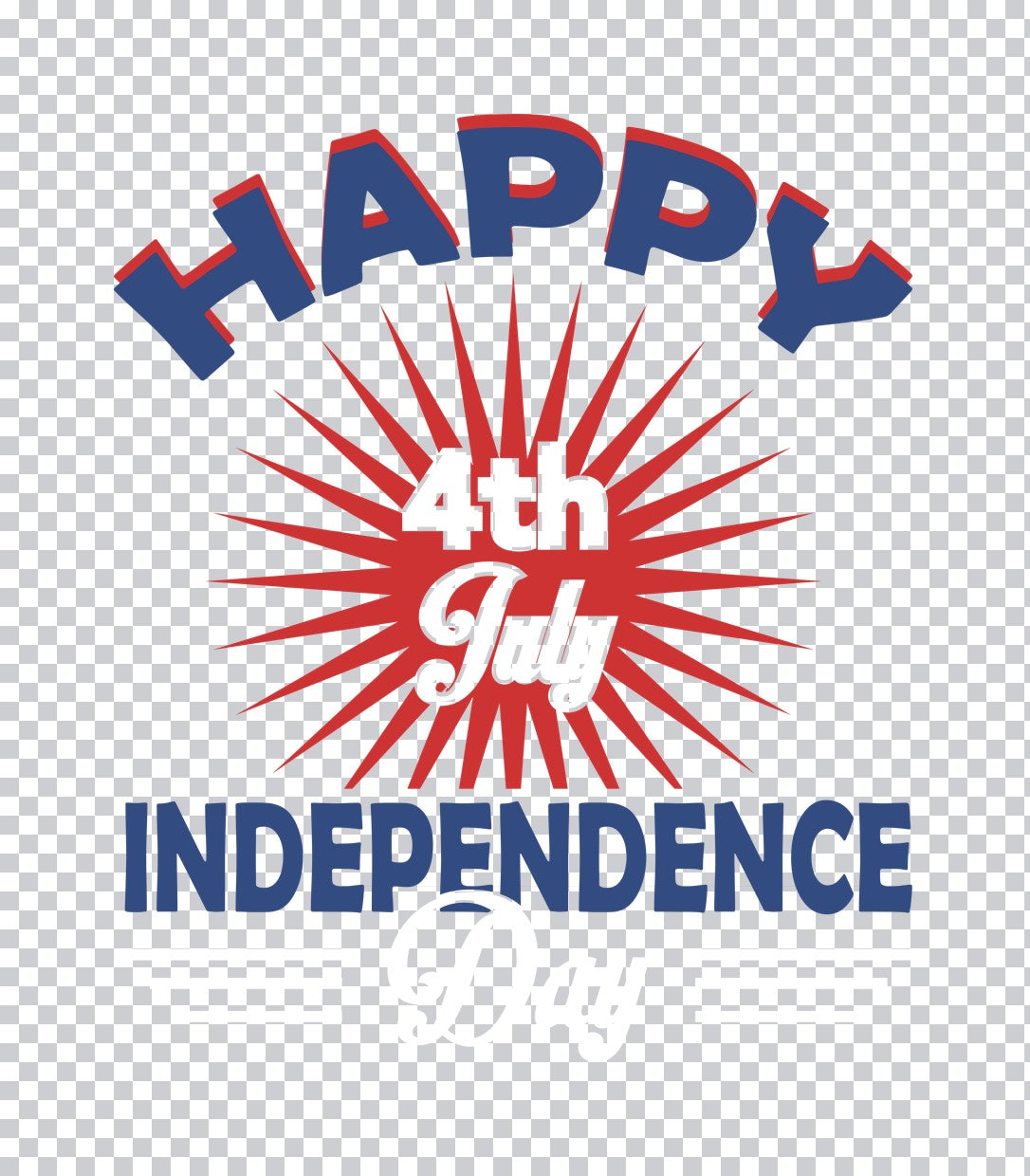 Happy 4th of July Sunburst DTF Transfer