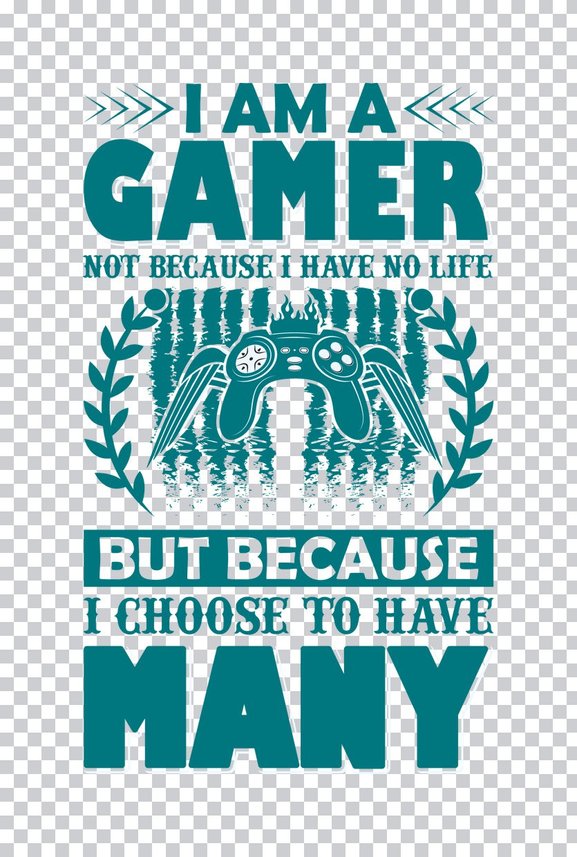 I Am A Gamer Winged Controller DTF Transfer