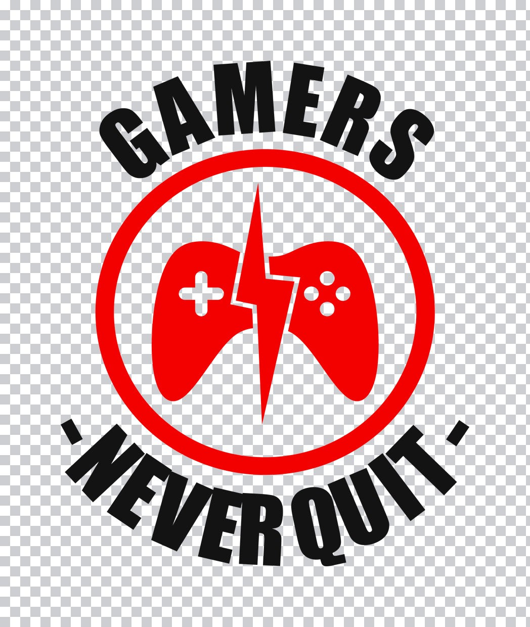 Gamers Never Quit Controller DTF Transfer