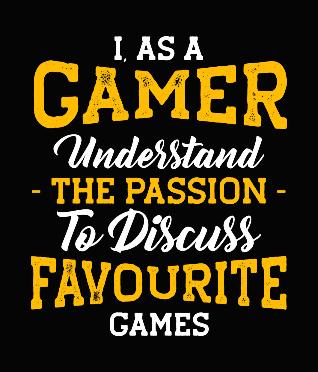 Gamer Passion Favourite Typography DTF Transfer