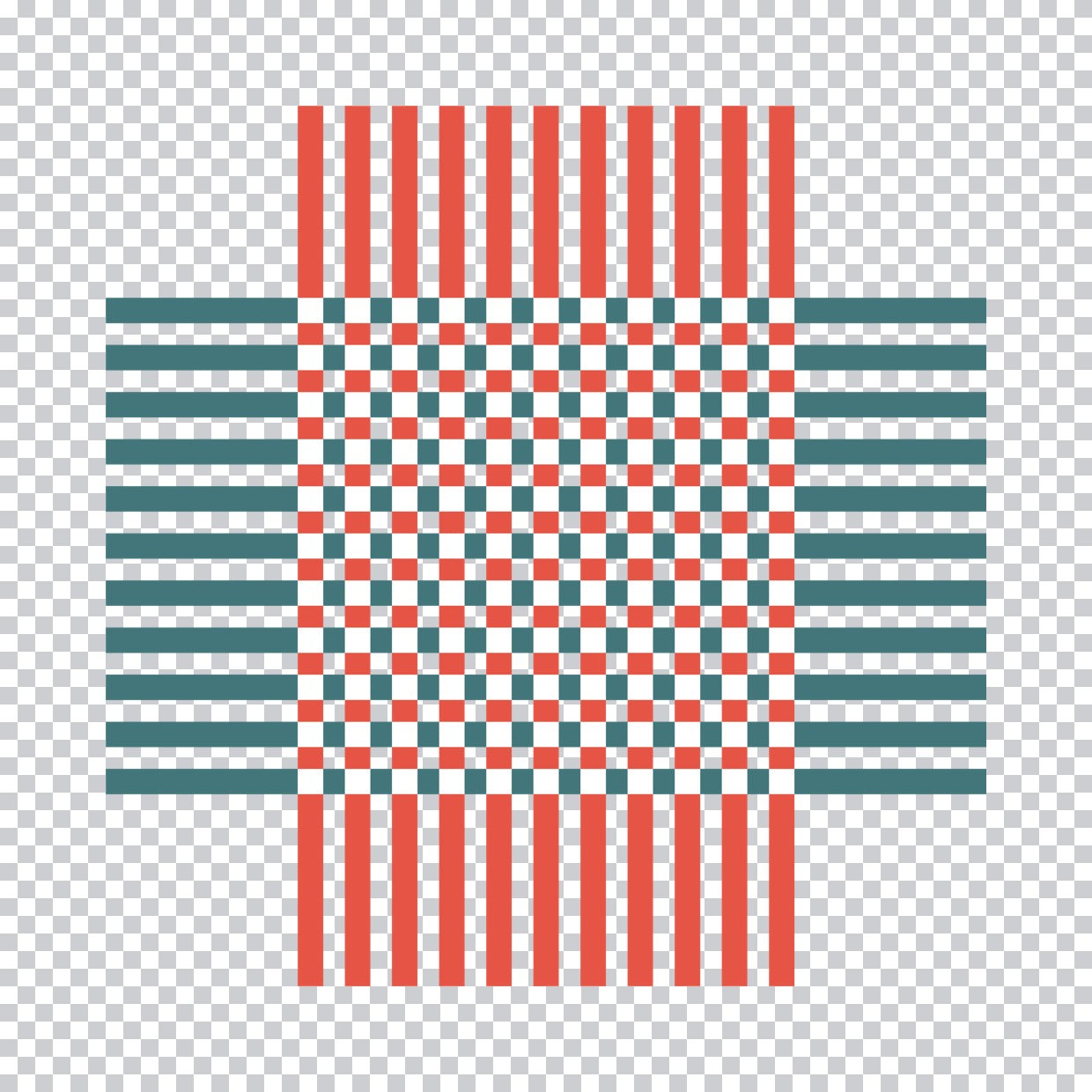 Checkerboard Cross Geometric DTF Transfer