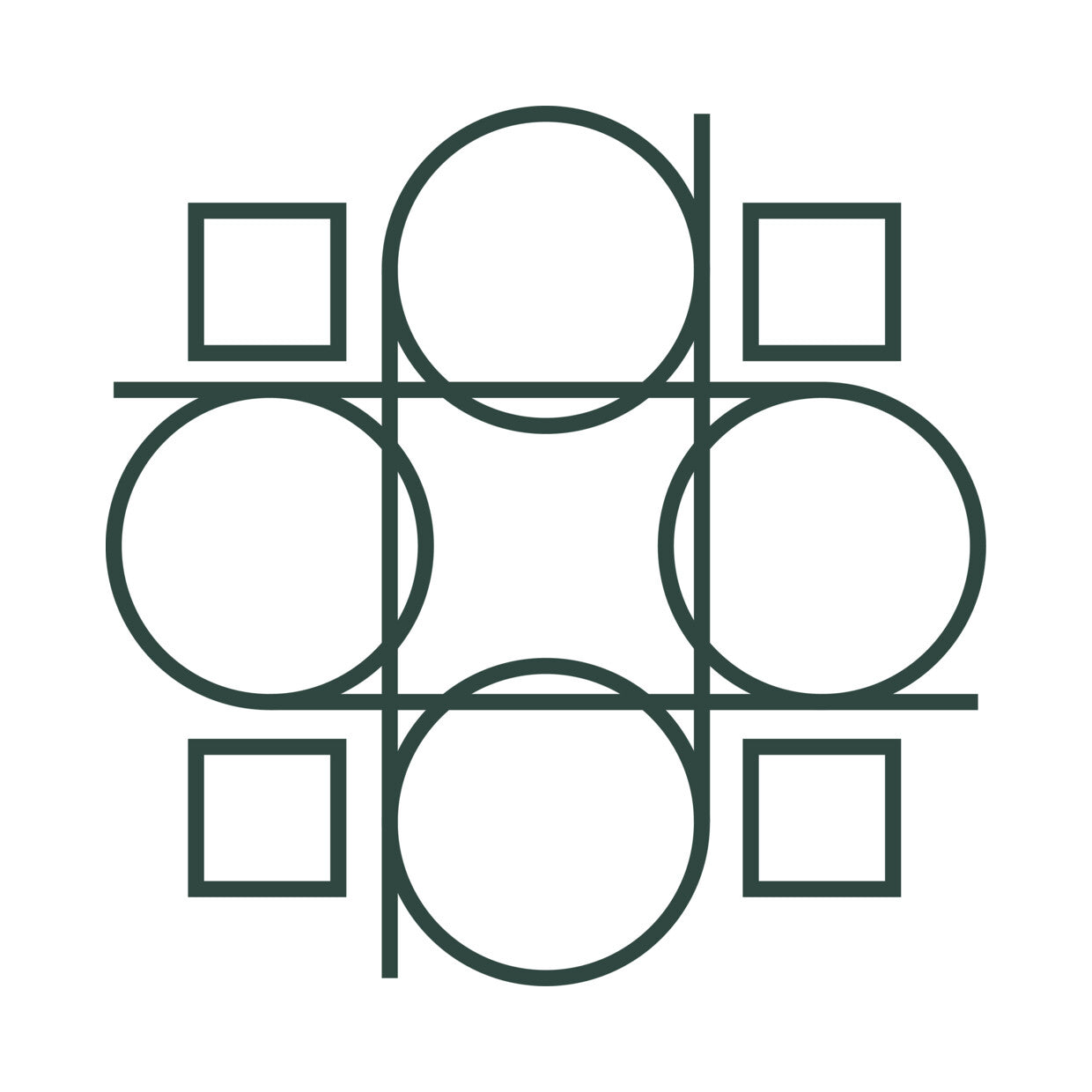 Geometric Circle Square Grid DTF Transfer