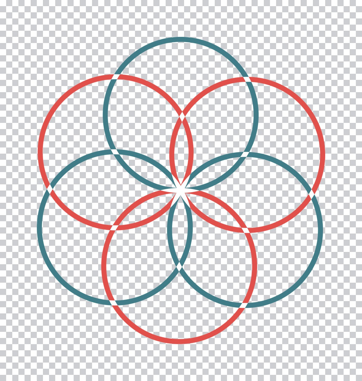 Geometric Flower Interlocking Circles DTF Transfer