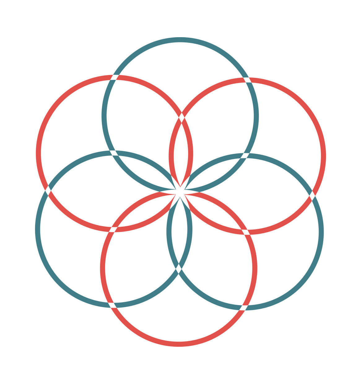 Geometric Flower Interlocking Circles DTF Transfer