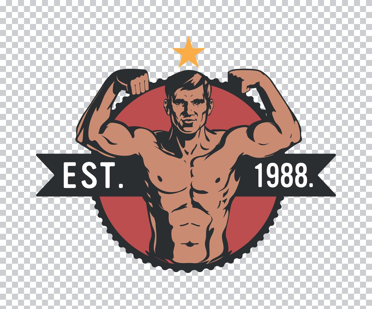 Vintage Bodybuilder Est 1988 DTF Transfer