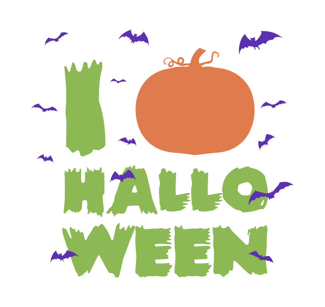 Halloween Pumpkin And Bats DTF Transfer