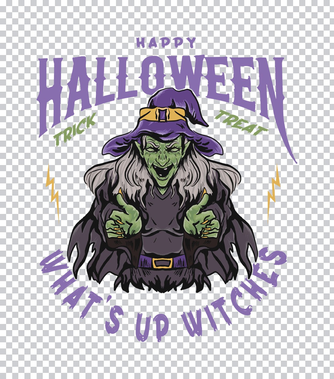 What's Up Witches Halloween DTF Transfer