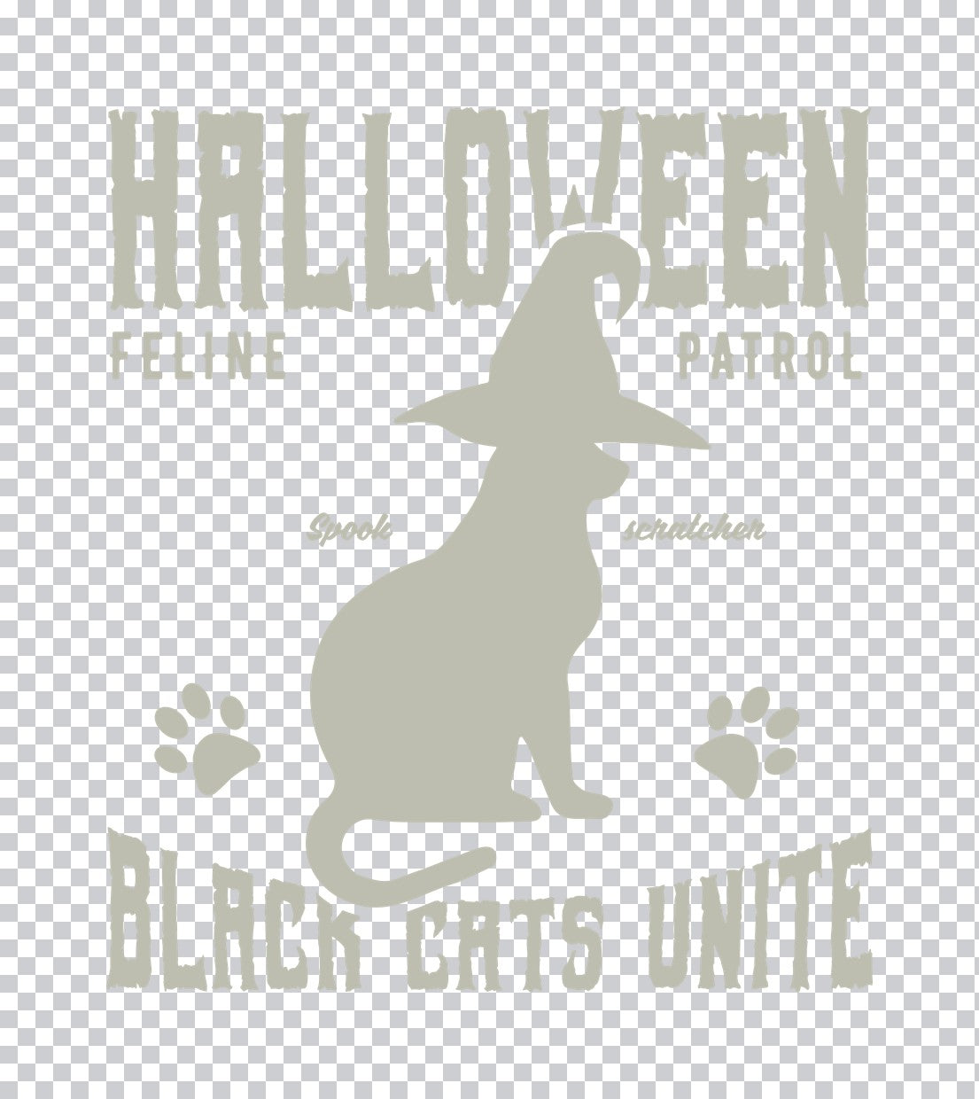 Halloween Feline Patrol Black Cat DTF Transfer