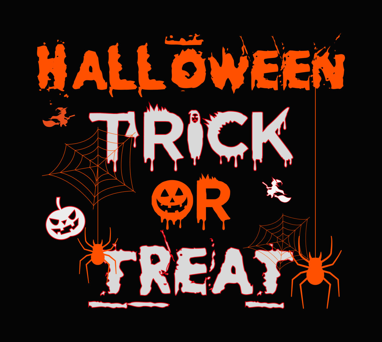 Halloween Trick or Treat Spider Web DTF Transfer
