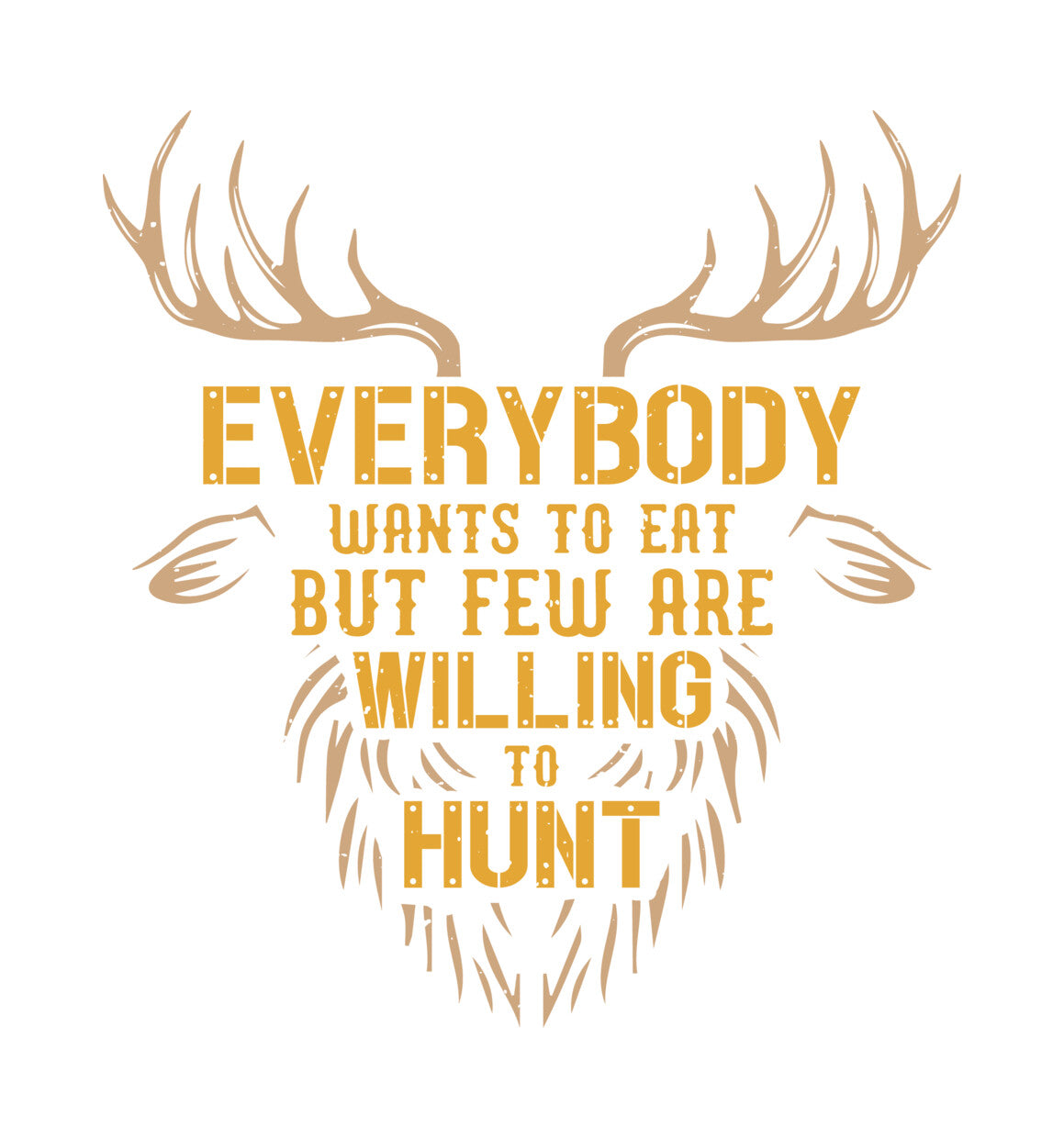 Willing To Hunt Deer Antler DTF Transfer