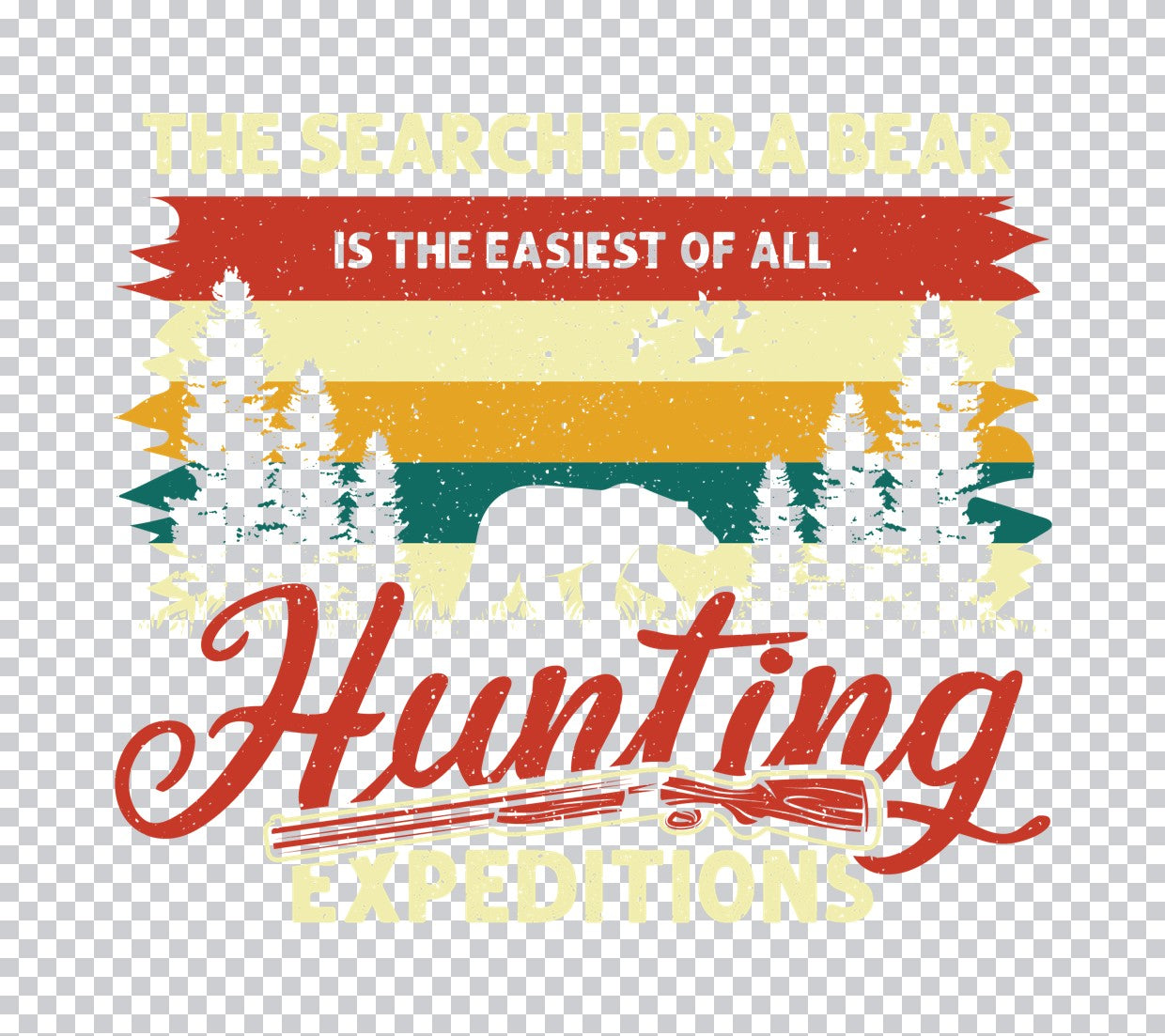 Vintage Bear Hunting Expedition DTF Transfer