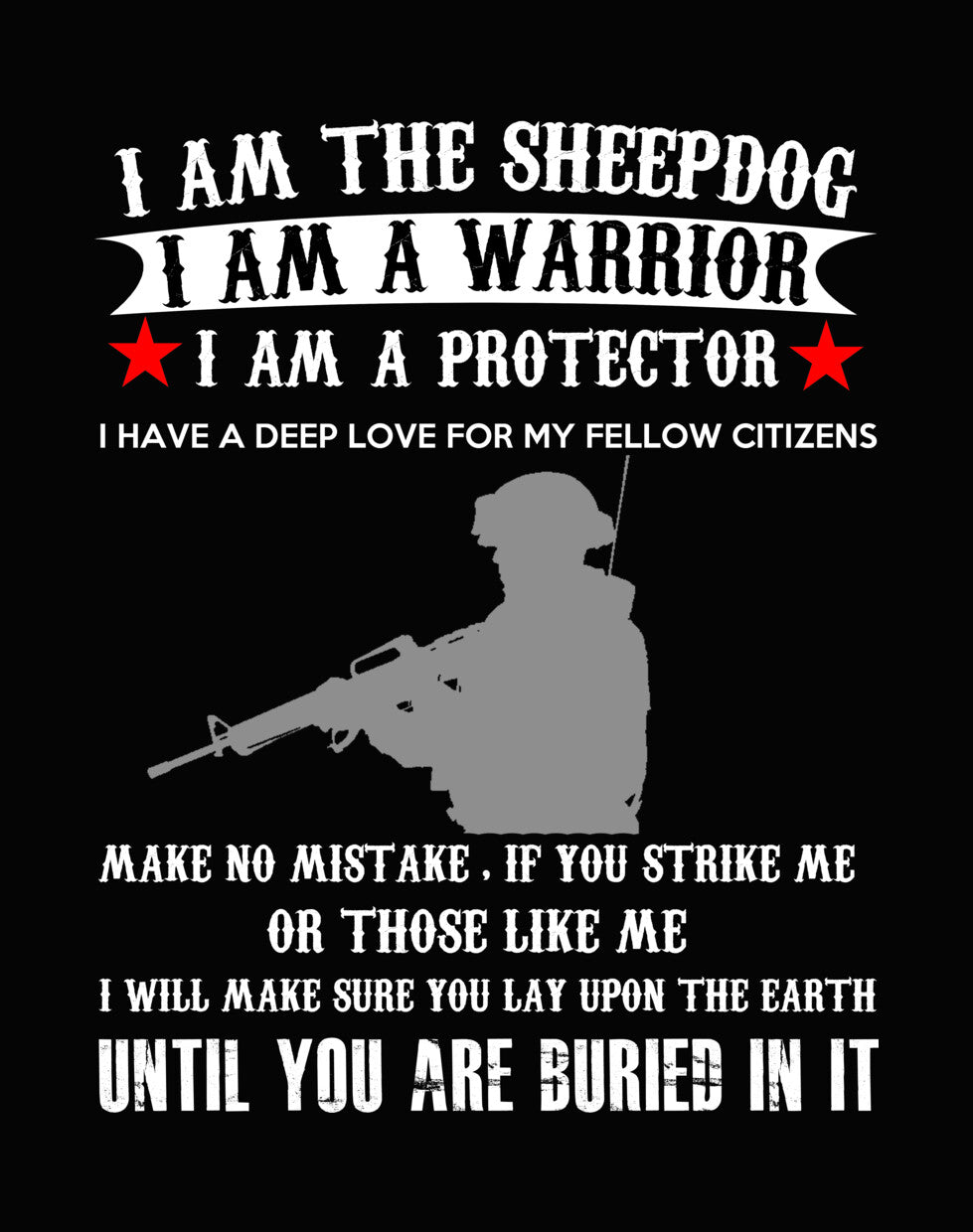 I Am A Warrior Military DTF Transfer