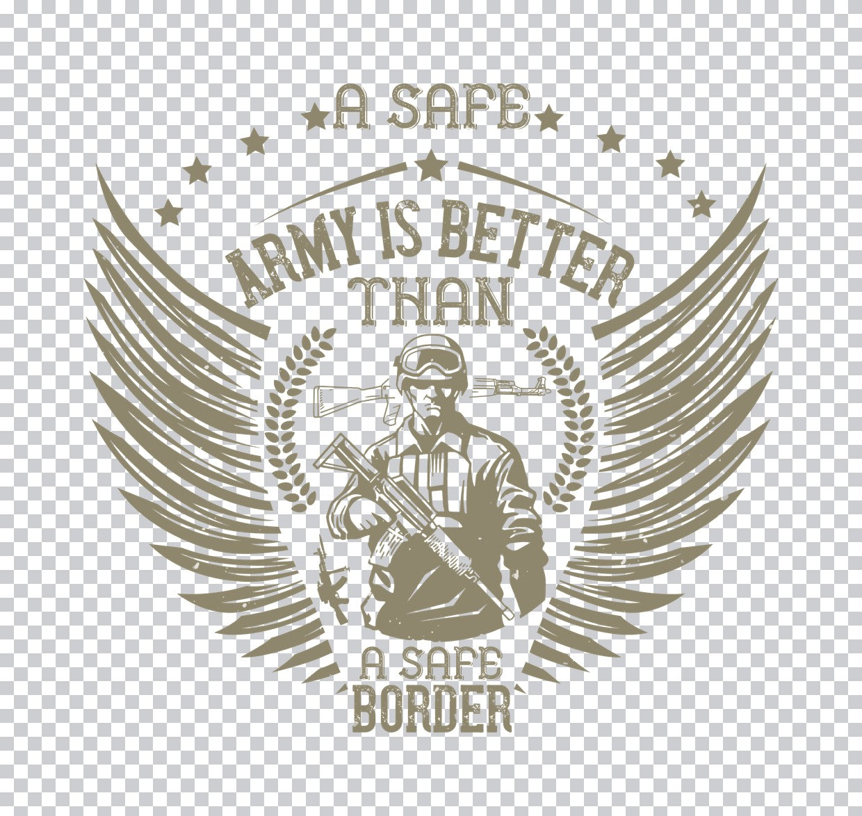 Safe Army Border Protection DTF Transfer