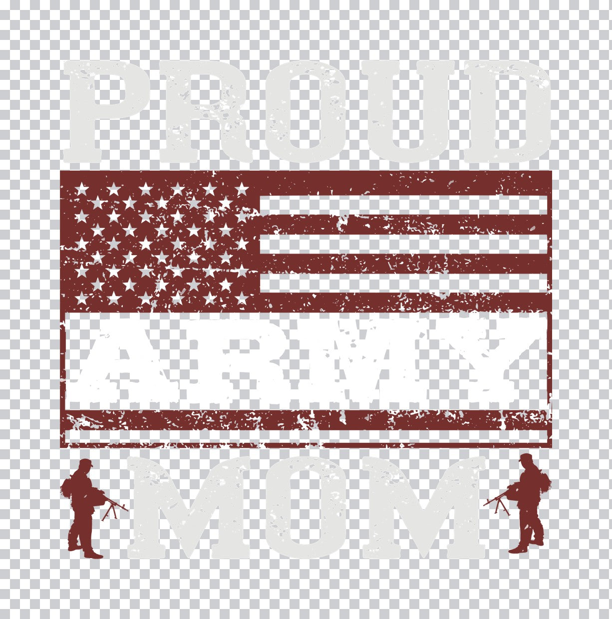 Proud Army Mom Distressed Flag DTF Transfer